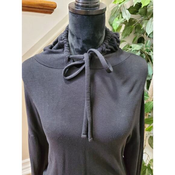 Express One Eleven Women's Black Viscose Long Sleeve Knee Length Hooded Dress S - Picture 2 of 11